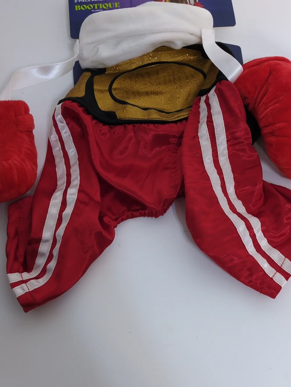 NWT Bootique 2-Piece Boxer Dog Costume Set S/M Boxing Trunks & Gloves Pet Outfit